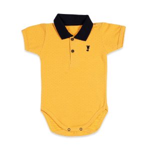 Body polo para bebê piquet manga curta cãozinho