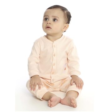 Conjunto para bebê menina casaco coelhinha e calça flores