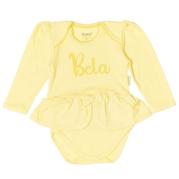 Body para bebê menina manga longa e saia bela