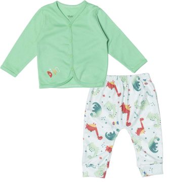 Conjunto para bebê menino casaco com calça dino espaço